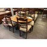 INLAID OVAL TILT-TOP LOO TABLE.  TOGETHER WITH 4 CHAIRS  (5)