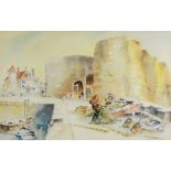 JOHN S HOULISTON (TWENTIETH CENTURY) WATERCOLOUR ‘Beadnell, Lime Kilns’ Signed and titled 13” x