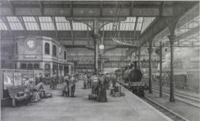 JOHN S GIBB ARTIST SIGNED LIMITED EDITION PRINT FROM A PENCIL DRAWING ‘Victoria’ Railway Station