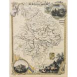 ANTIQUE HAND COLOURED MAP OF HUNTINGDONSHIRE BY T. MOULE 11” X 7 ½” (28cm x 19cm) AND TWO LATER MAPS