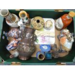 A SELECTION OF JAPANESE AND SOUTH EAST ASIAN CERAMIC AND COLLECTABLES TO INCLUDE; SOME CLOISONNE,