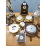 MAHOGANY LANCET SHAPED MANTEL CLOCK, WITH MECHANICAL MOVEMENT; VERTIAS QUARTZ DESK CLOCK; QUARTZ