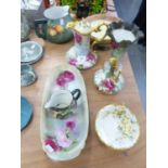 ELEVEN PIECES OF EARLY TWENTIETH CENTURY LIMOGES, VIENNA and other porcelain, OUTSIDE DECORATED by