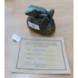 LIMITED EDITION COLD CAST BRONZE 'ROCK FROG' by PHIL VANDERLEI signed & dated (19)93, numbered 138/