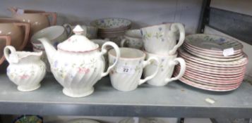 JOHNSON BROS. POTTERY ‘SUMMER CHINTZ’ PART PATTERN DINNER AND TEA SERVICE FOR SIX PERSONS, WITH