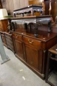 VICTORIAN MAHOGANY CHIFFONIER, HAVING TWO DRAWERS OVER TWO CUPBOARDS