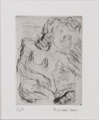 RICHARD COOK (b.1947) ETCHING, ARTIST'S PROOF Small seated nude Signed in pencil in lower margin