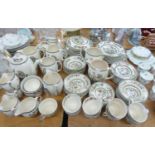 APPROXIMATELY 90 PIECE JOHNSON BROS 'INDIAN TREE' PATTERN POTTERY PART DINNER, BREAKFAST & TEA