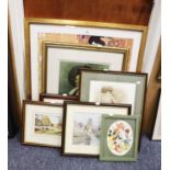 A SELECTION OF VARIOUS WATERCOLOURS TO INCLUDE; RUTH ELLERBY 'BERRIES AND FRUITS', BOURTON ON THE