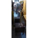 A CHEVAL ROBING MIRROR AND AN SEWING BOX WITH LIFT-UP LID (2)