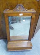 AN OAK FRAMED TOILET MIRROR WITH LIFT-UP SECTION (A.F.)