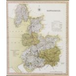 TWO NINETEENTH CENTURY HAND COLOURED MAPS PUBLISHED BY HENRY TEESDALE Cheshire 13 ¼” x 16” (33.7cm x