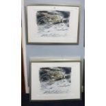 JAL POV? TWO PAIRS OF ARTIST SIGNED LIMITED EDITION COLOUR PRINTS Oyster Catchers Wolf’s Winter