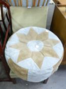 MID CENTURY NURSING CHAIR AND A 70's RETRO POUFFE (2)