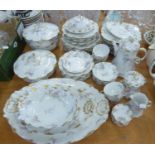 POST 1941 LIMOGES (ROBERT HAVILAND) 61 PIECE PORCELAIN 'WISTERIA' PATTERN PART DINNER & TEA SERVICE