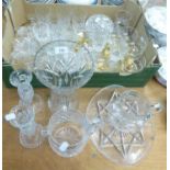 SELECTION OF CUT GLASSWARE including various DRINKING GLASSES, VASE, COVERED BOWL, PAIR of