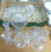 SELECTION OF CUT GLASSWARE including various DRINKING GLASSES, VASE, COVERED BOWL, PAIR of