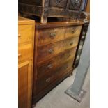 A VICTORIAN ROUNDED-CORNER CHEST OF TWO OVER THREE DRAWERS