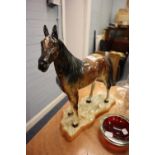 HUBERT BEQUET, POTTERY MODEL OF A LARGE HORSE, 14 ¼” (36.2cm) high