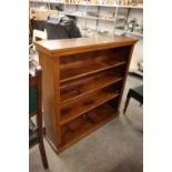 A LATE VICTORIAN/EDWARDIAN OPEN BOOKCASE