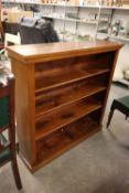 A LATE VICTORIAN/EDWARDIAN OPEN BOOKCASE