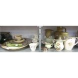 ASSORTED CHINAWARE including TWO PIECES OF HILSTONIA earthenware, VICTORIAN POTTERY MEAT DISH,