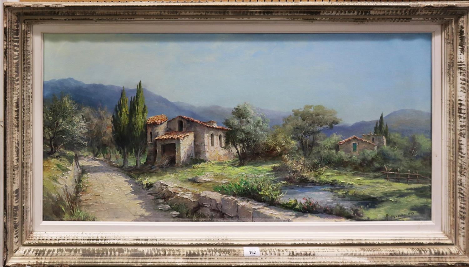 A. BERIUDO (1969) OIL PAINTING 'MEDITERRANEAN SCENE'