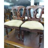 A SET OF FIVE LATE VICTORIAN MAHOGANY DINING CHAIRS (5)