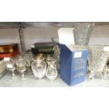 TWO BOXED SETS OF CRISTAL D' ARQUES WINE GLASSES AND MISC DRINKING GLASSES AND OTHER GLASSWARES