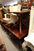 THREE MODERN STAINED BEECH SQUARE TOP PUB TABLES  (3)