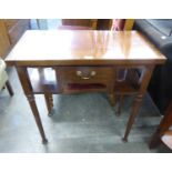 A MAHOGANY SMALL KNEEHOLE WRITING DESK WITH ONE DRAWER