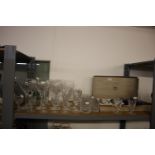 A BOXED SET OF SIX STUART CRYSTAL WINE GLASSES, A SET OF TEN GOOD QUALITY LARGE WINE GLASSES AND