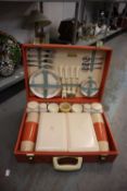SIRRAM FINE PICNIC SET, ALMOST COMPLETE IN TAILORED ORIGINAL CASE, TOGETHER WITH A TECHIMPEX ITALIAN