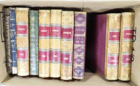 A selection of PUNCH volumes, 1982 through to 1986 uniformly bound with a selection of other volumes