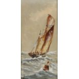 UNATTRIBUTED (EARLY TWENTIETH CENTURY) PAIR OF WATERCOLOURS Fishing smacks on rough seas