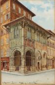 A MARRANI (Florence, Nineteenth Century) WATERCOLOUR Highly detailed Florentine building facade