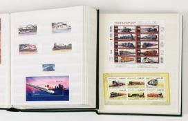 ALL WORLD COLLECTION - TRAINS ON STAMPS, to four large stock books, a fine unmounted mint assembly