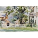 ALBERT B. OGDEN (1928 - 2022) WATERCOLOUR ‘Austrian Farm’ Initialled 7” x 10” (17.8cm x 25.4cm)