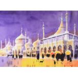 PETER J RODGERS (MODERN) WATERCOLOUR ‘Domes and Pinnacles, Brighton’ Signed, titled to gallery label