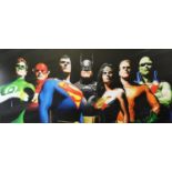 ALEX ROSS (b.1970) FOR D C COMICS ARTIST SIGNED LIMITED EDITION COLOUR PRINT ‘Original Seven’ (33/