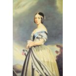 AFTER FRANZ XAVER WINTERHALTER PAIR OF MODERN REPRODUCTION OIL PAINTINGS ON CANVAS Portraits of