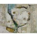 ALBERT B. OGDEN (1928 - 2022) OIL ON CANVAS ‘Rock Face’ Initialled, titled to label verso 24” x