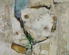 ALBERT B. OGDEN (1928 - 2022) OIL ON CANVAS ‘Rock Face’ Initialled, titled to label verso 24” x