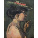 AFTER WALTER SICKERT OIL ON BOARD ‘The Cigarette’ (Jeanne Daurmont) Indistinctly signed verso 9 ½” x