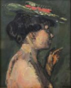 AFTER WALTER SICKERT OIL ON BOARD ‘The Cigarette’ (Jeanne Daurmont) Indistinctly signed verso 9 ½” x