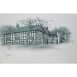 MARC GRIMSHAW ARTIST SIGNED LIMITED EDITION PRINT OF A PENCIL DRAWING 'United Reform Church