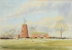 SARAH J WILLIAMS (TWENTIETH CENTURY) WATERCOLOUR View of farm buildings Signed 8” x 11 ¼” (20.3cm