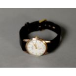 GENT'S YEOMAN, CIRCA 1960s, 9ct GOLD CASED WRISTWATCH with 15 jewel lever movement, circular dial