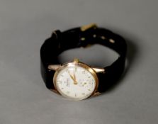 GENT'S YEOMAN, CIRCA 1960s, 9ct GOLD CASED WRISTWATCH with 15 jewel lever movement, circular dial