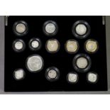 ROYAL MINT ELIZABETH II 2011 SILVER PROOF COIN SET OF FOURTEEN COINS, 1p to £2, limited edition no